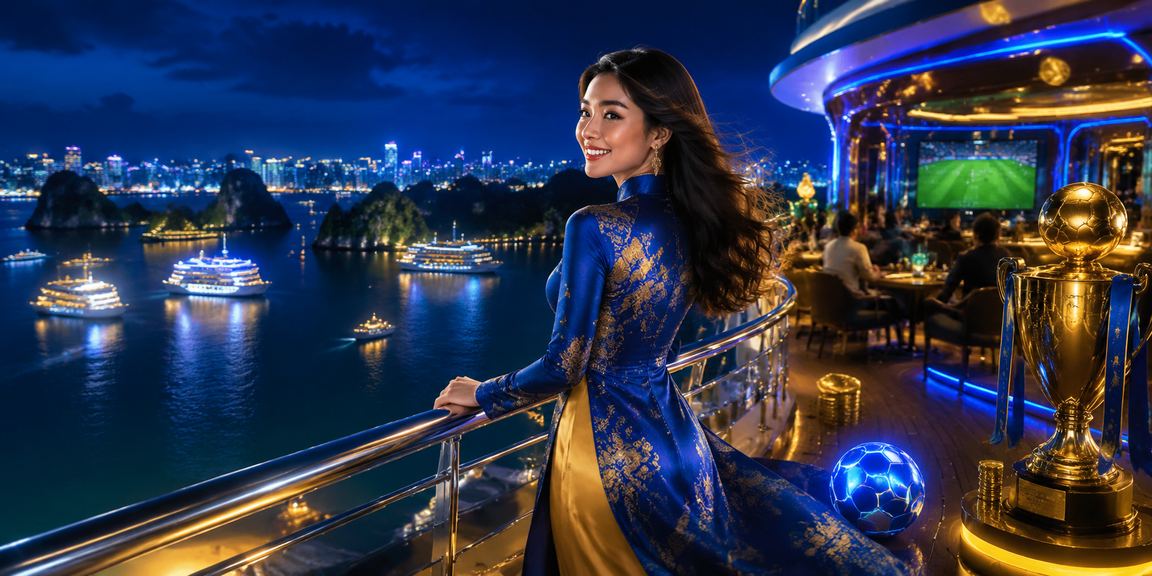 Người chơi thưởng thức trò chơi casino trực tuyến với phong cảnh Vịnh Hạ Long